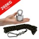200kg Pull Recovery Fishing Magnet With Eyebolt Carabiner & 10m Rope | Online Magnets