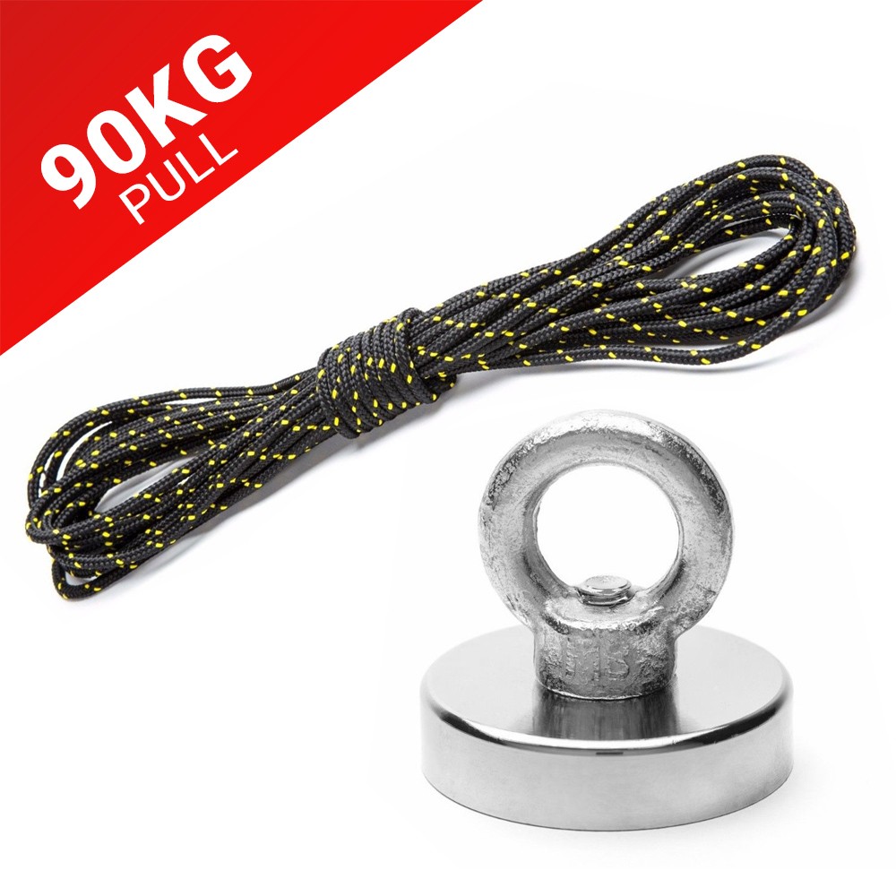 Super Strong River Fishing/Treasure Hunting Neodymium Recovery Magnet  90kg Pull 