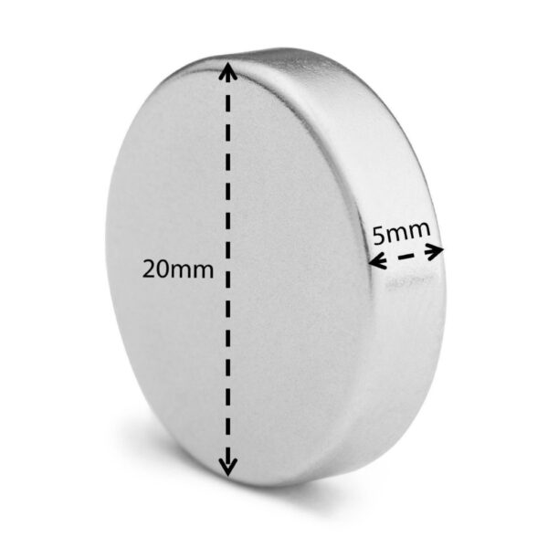 Aimant Disque N35 Très Puissant - 20 Mm De Diamètre X 5 Mm D'épaisseur - Terre Rare De Chine - Neuf